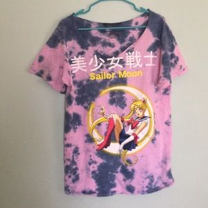 Sailor Moon Scoopneck Tie-Dye Tee